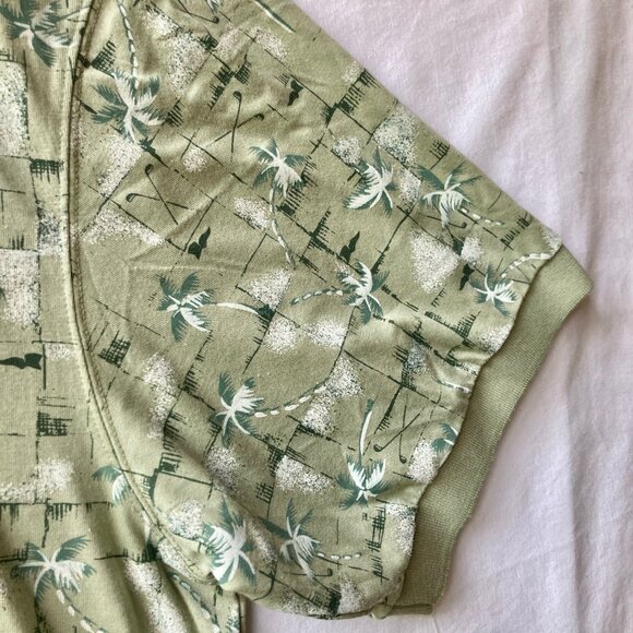 Michael Austin Golf Shirt Mens Size XXL Vintage All Over Print Clubs Palm Tree - Picture 4 of 11